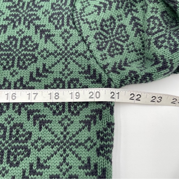 LL Bean Womens Vintage Fair Isle Cotton Nordic Cardigan Sweater Size Medium - Picture 9 of 14